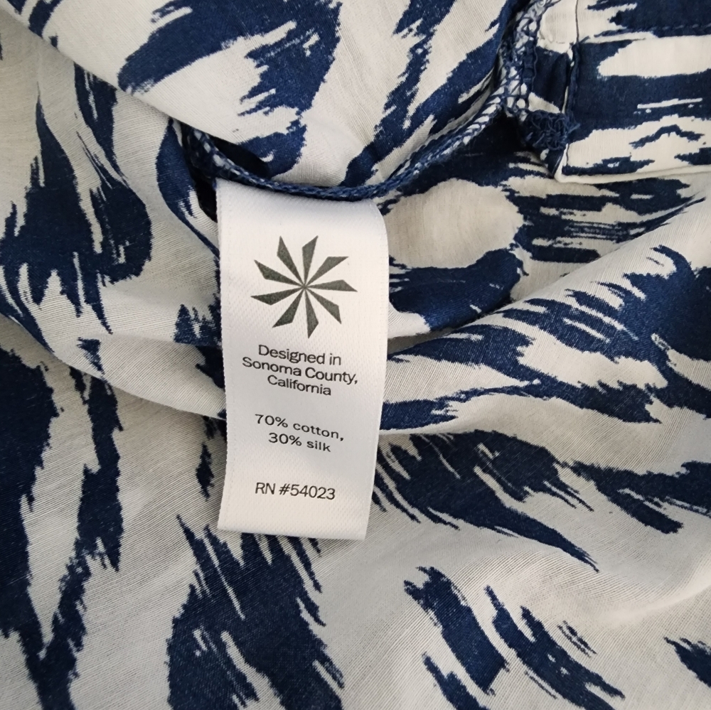 Athleta Women's Size SMALL Ikat Print Cotton Silk Swim Cover Up Tunic - Picture 5 of 8
